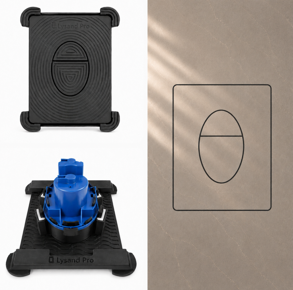 Verdeckte WC-Betätigungsplatte pneumatisch für Grohe Skate Air Spülkästen, schwarz