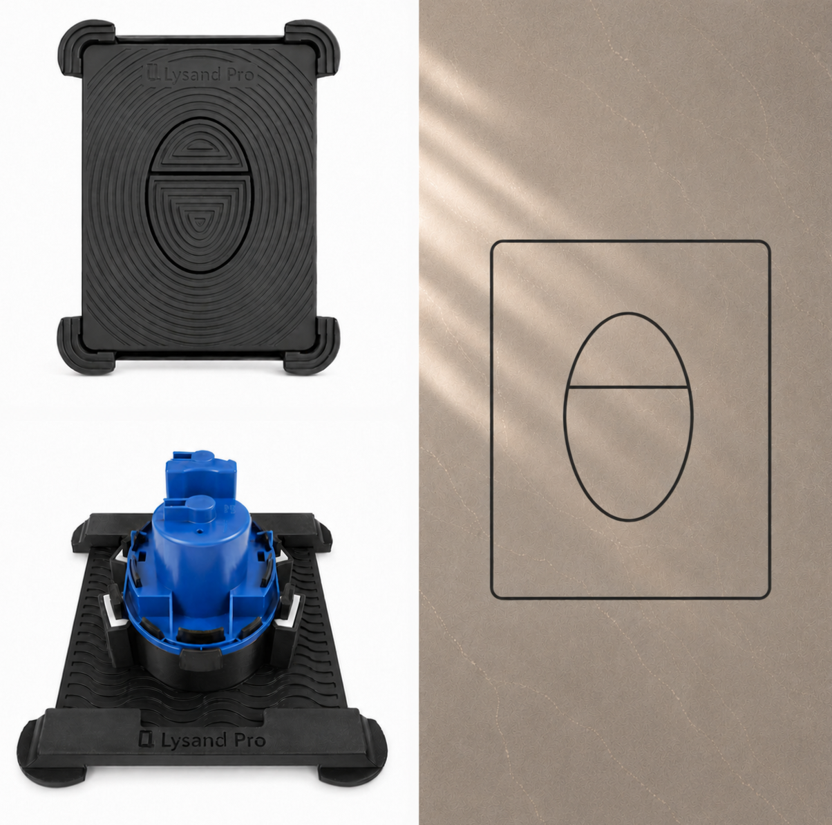 Verdeckte WC-Betätigungsplatte pneumatisch für Grohe Skate Air Spülkästen, schwarz