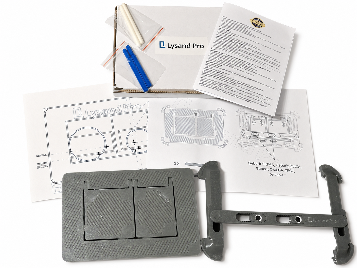 Versteckter Toilettenspülknopf, universell, 3-in-1