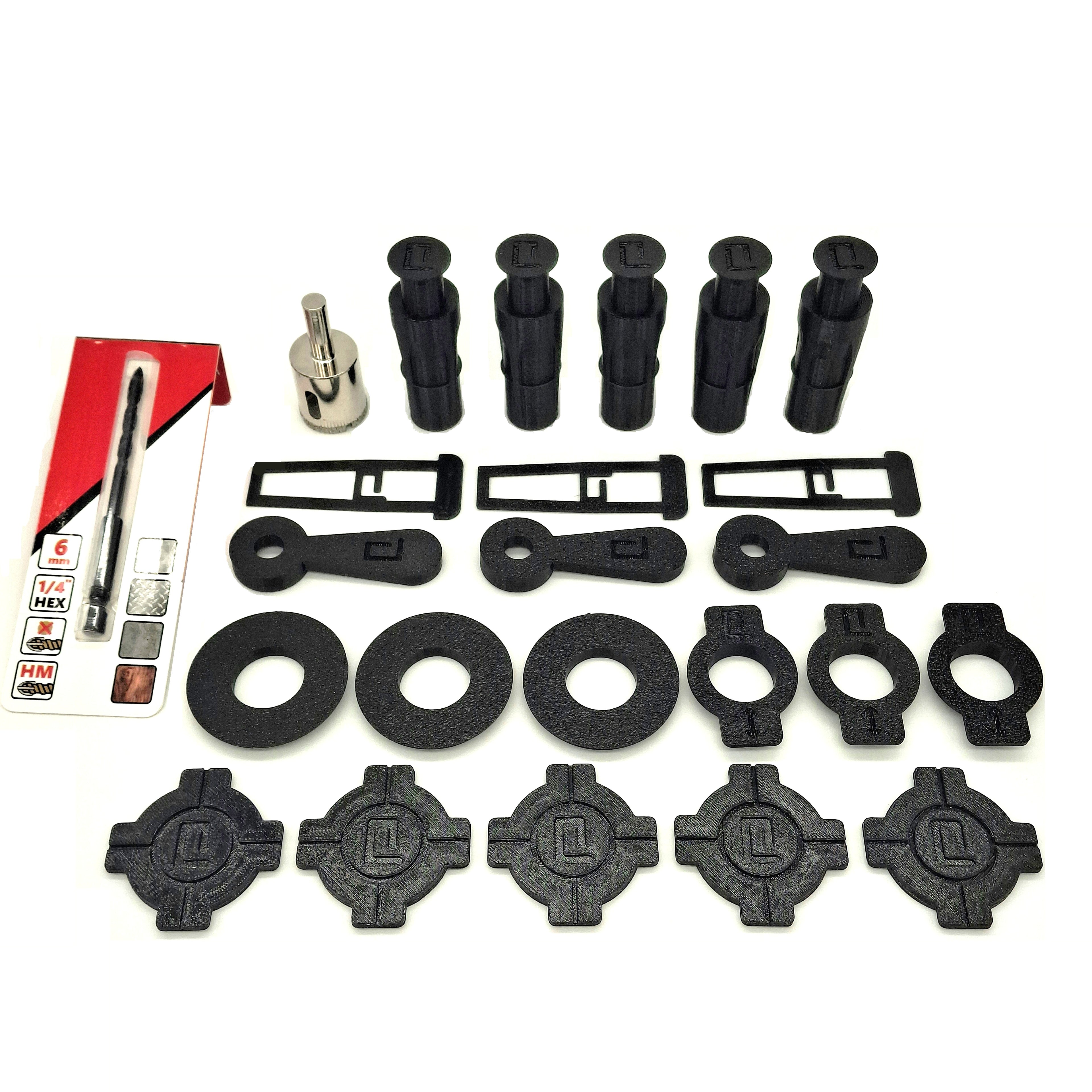 Concealed Hanger, Towel Holder, 5-piece Set + Tools