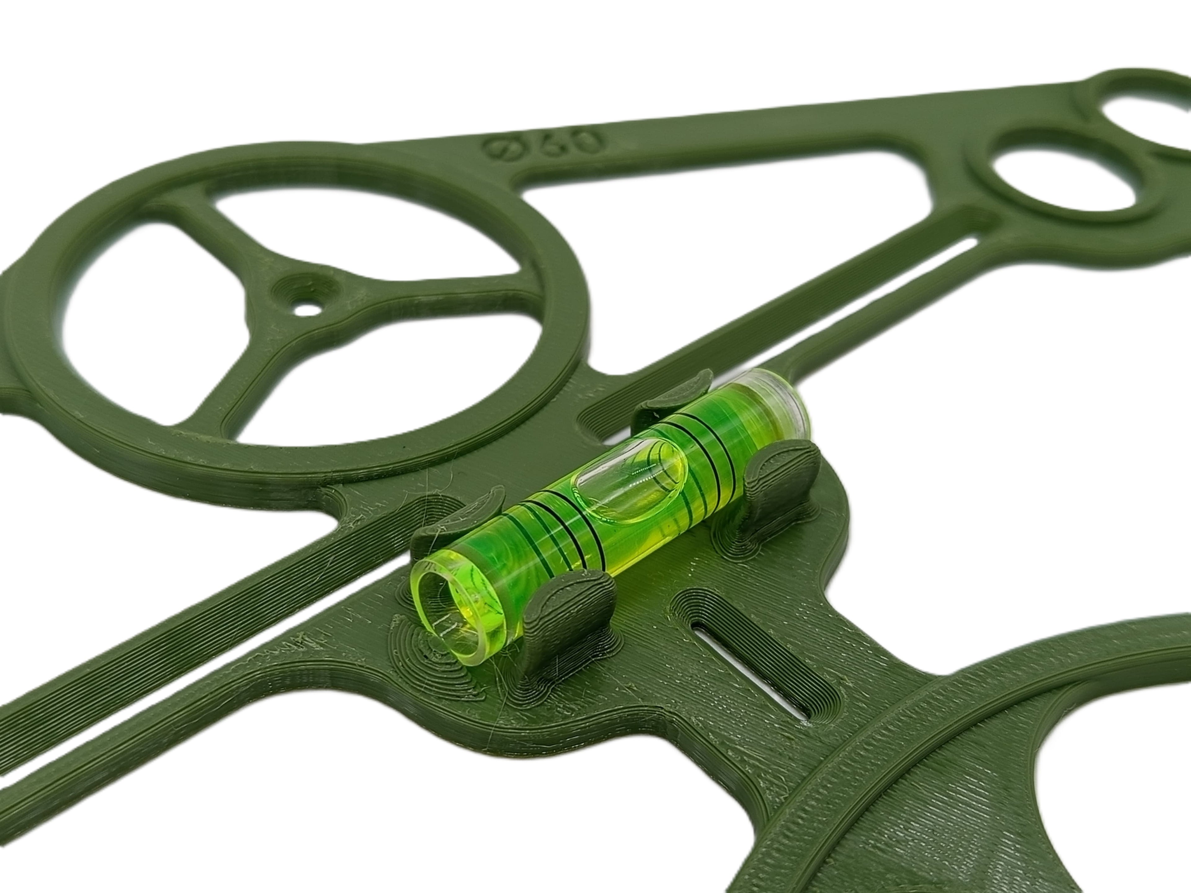 Szablon, wzornik otworów z poziomicą  do stelaża WC Geberit