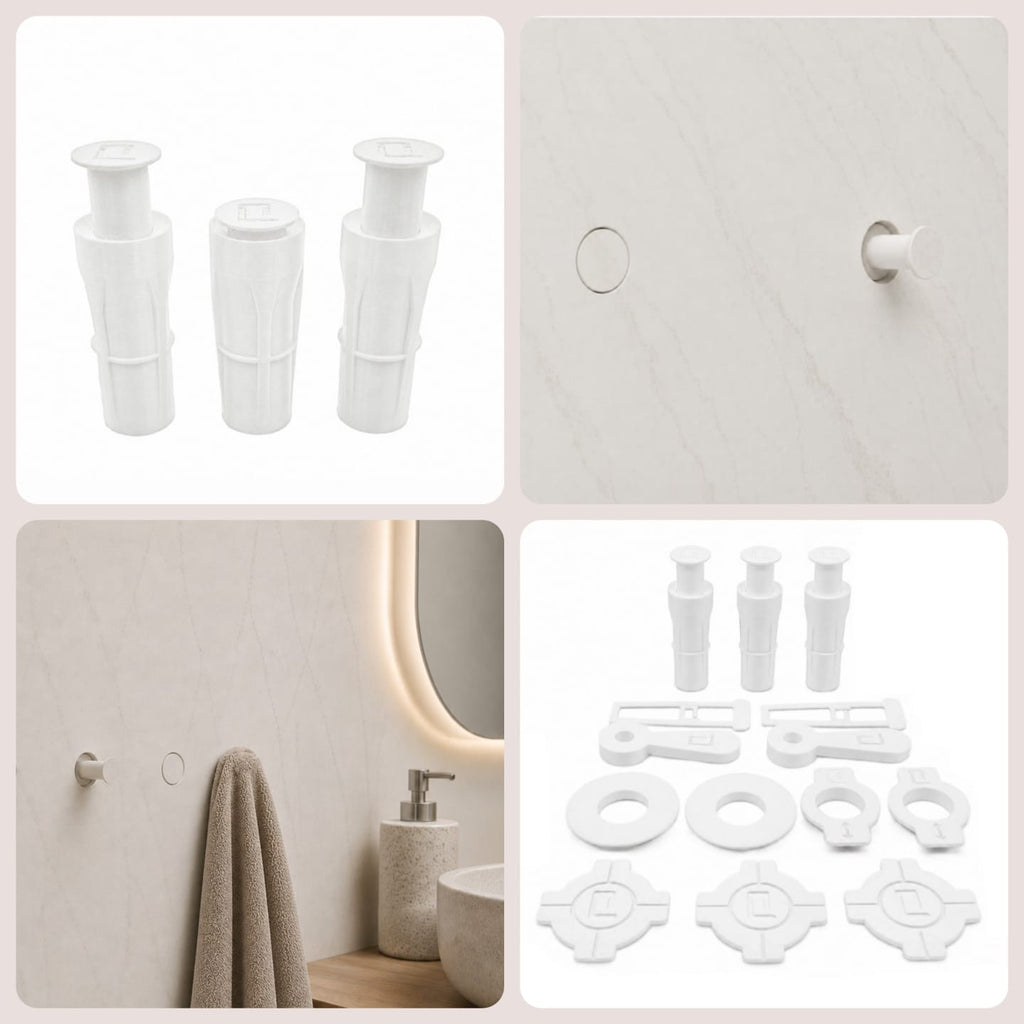 Hidden tile hangers, set: 3 pieces + tools