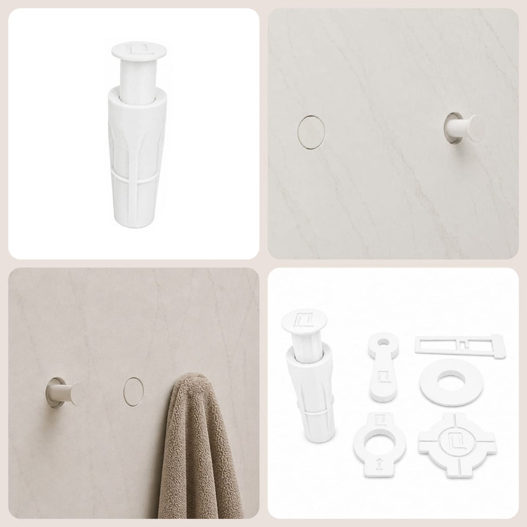 Hidden tile hangers, set: 3 pieces + tools