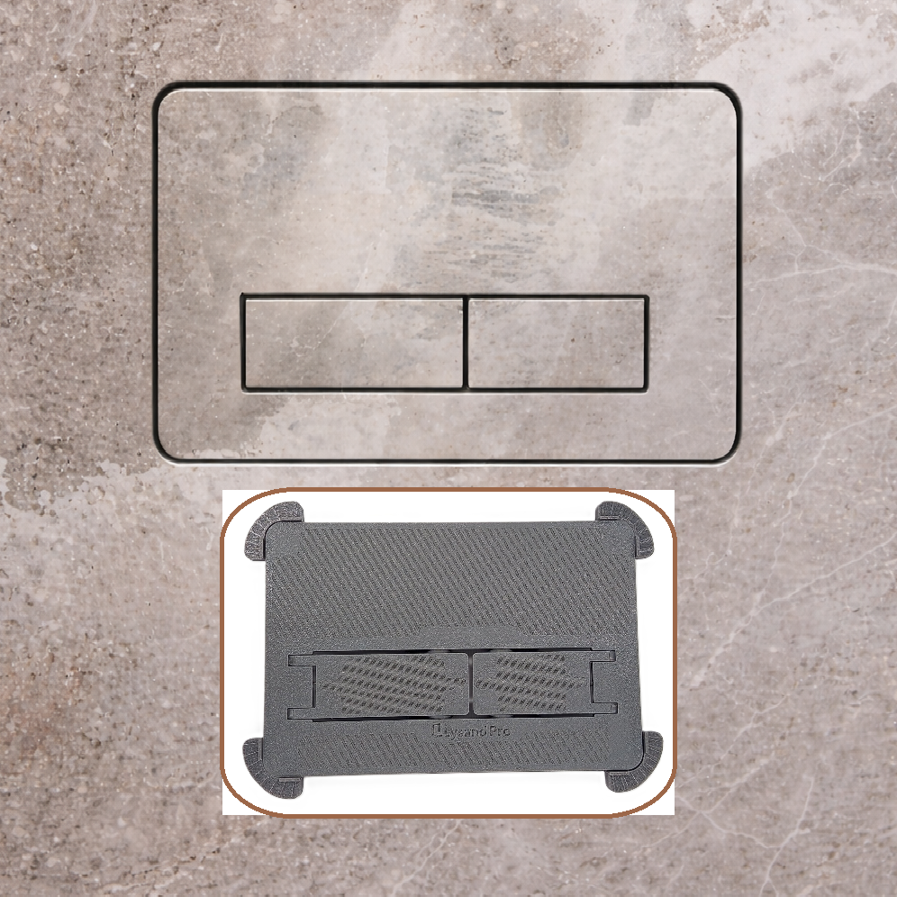 Concealed toilet flush button, narrow