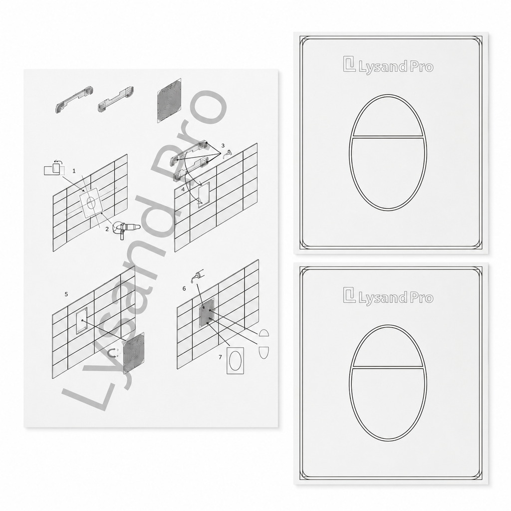 Verdeckte WC-Betätigungsplatte pneumatisch für Grohe Skate Air Spülkästen, schwarz