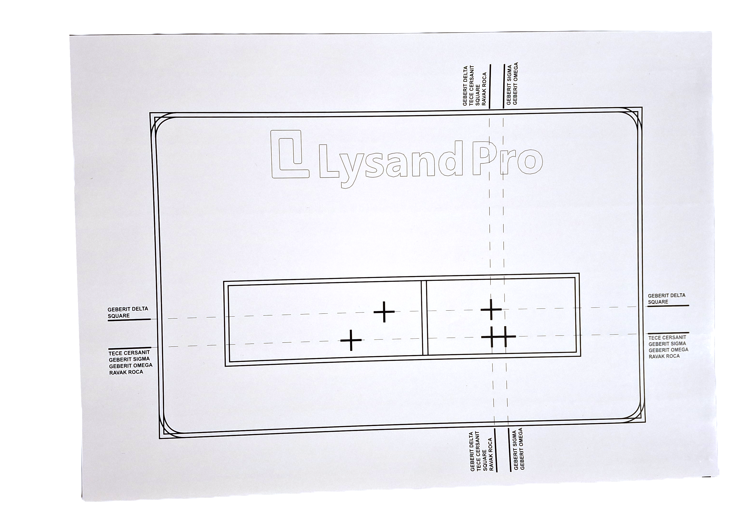 Naklejka, szablon ukrytego przycisk WĄSKI Lysand Pro