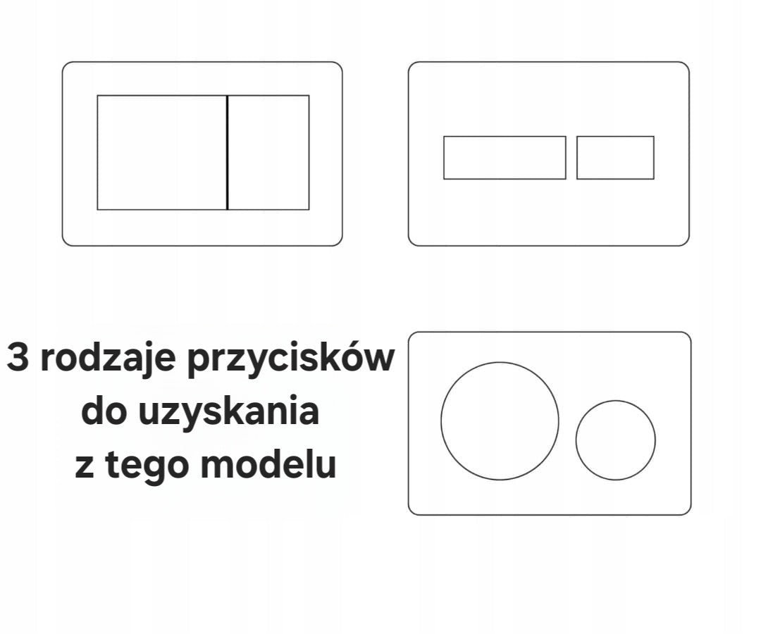 Ukryty przycisk spłukujący, szeroki