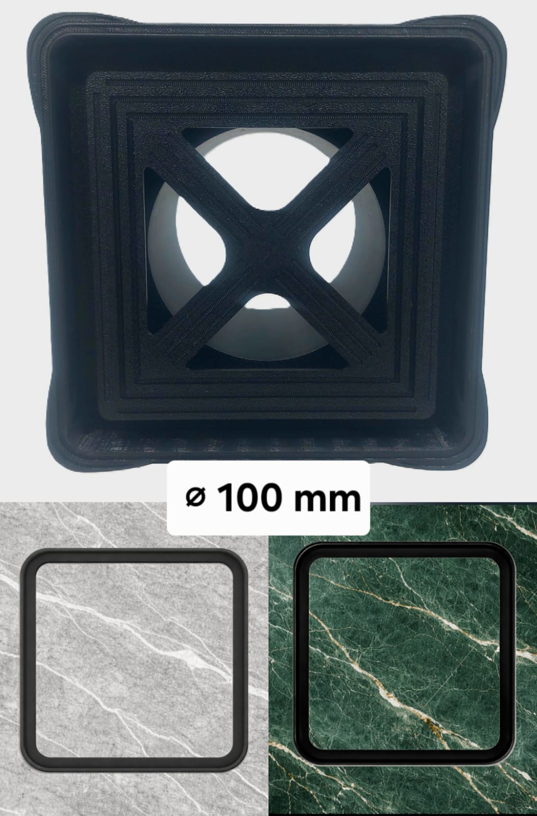 Ukryta wentylacja, kratka wentylacyjna pod płytki Ø 100 mm