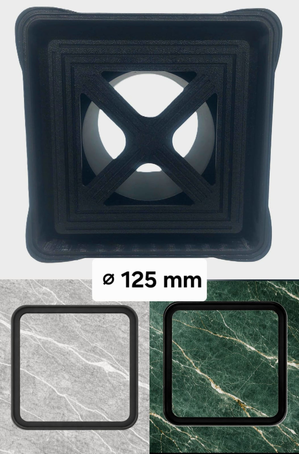 Ukryta wentylacja, kratka wentylacyjna pod płytki Ø 125 mm